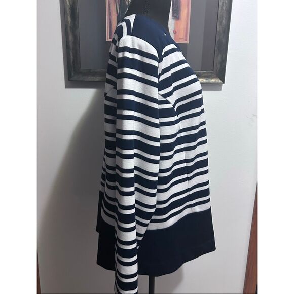Avenue Navy & White Nautical Overlay Zip Up Cardigan Jacket Size18/20 - Picture 7 of 12